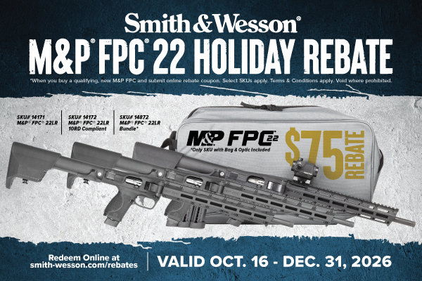 Smith & Wesson M&P FPC 22 holiday rebate: get $75 back